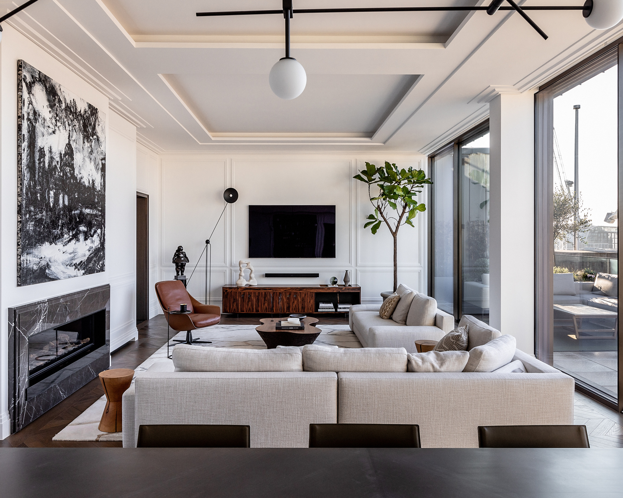 Modern apartment living room in Shoreditch